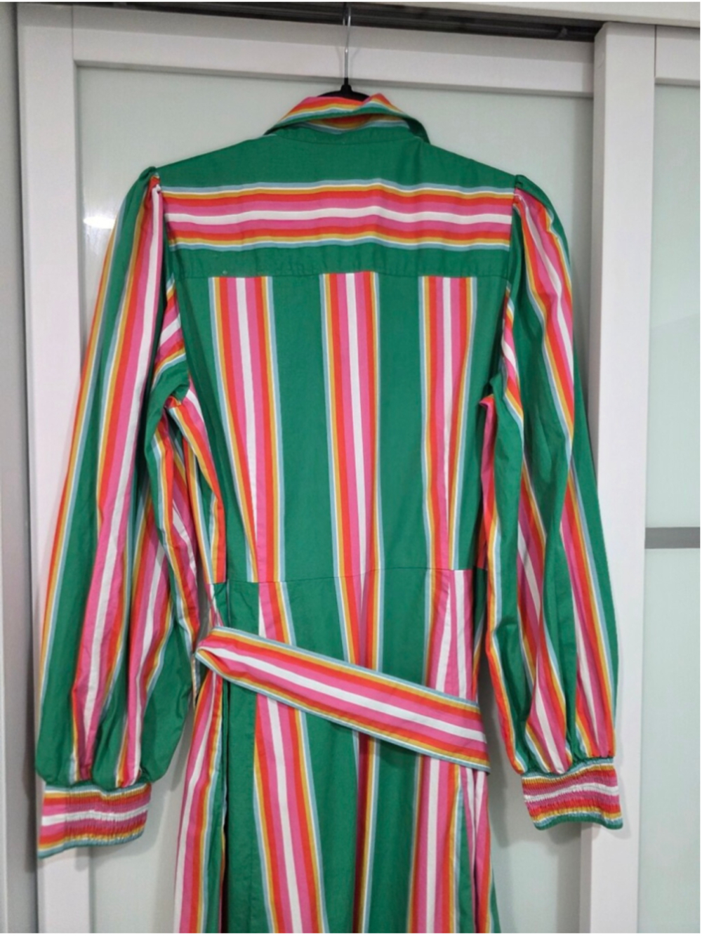 Boden Astrid Green Multicolor Stripe Midi Shirt Dress Size US 10R - Picture 14 of 16